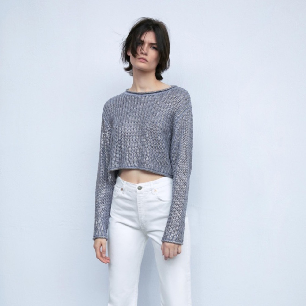 Zara Metallic Thread Knit Sweater